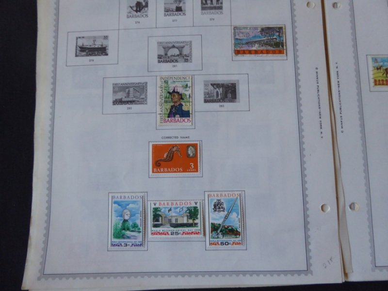 Barbados 1852-1992 Stamp Collection on Scott Album Pages