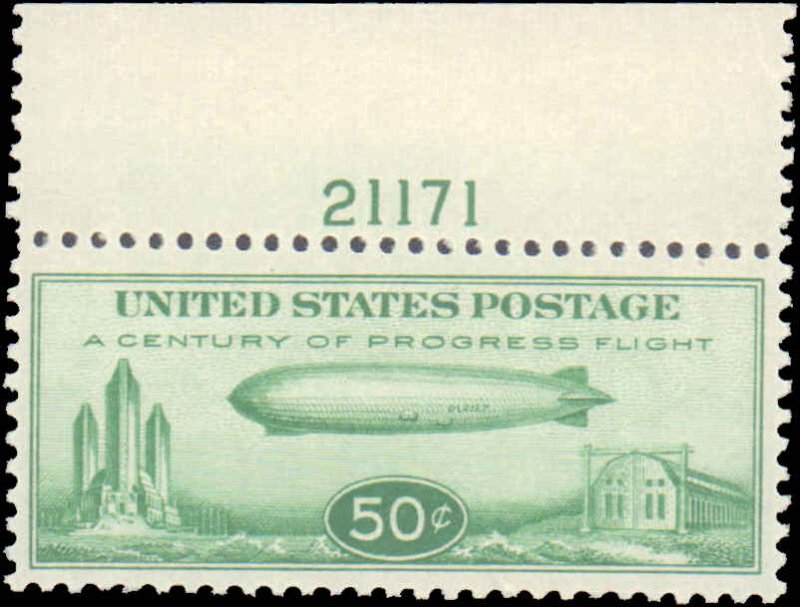 United States #C18, Complete Set, With Plate Number, 1933, Zeppalain, Never H...