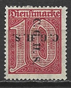 COLLECTION LOT 7905 UPPER SILESIA #O33 MH DOUBLE OVERPRINT