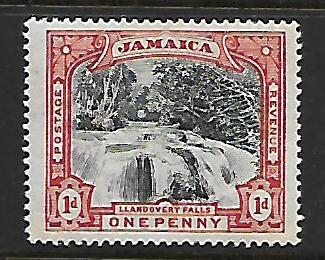 JAMAICA 32 MINT HINGED LLANDOVERY WATERFALS, RED & BLACK ISSUE 1901