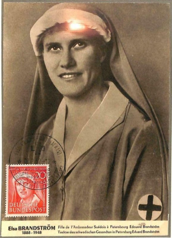 90063 - GERMANY-  MAXIMUM CARD 1952 Elsa BRANDSTORM Medicine RED CROSS Nurse