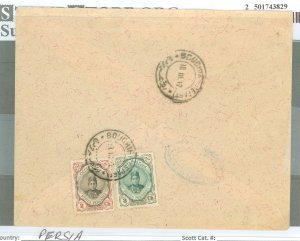 Iran  1917 Bouchir depart cancel 10.111.17; registered Bushire censor on reverse as well as Isfaan cancel + merchant seal.