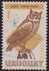 Uruguay - 1967 - Scott #751 - used - Bird Great Horned Owl