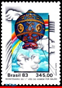 1897 BRAZIL 1983 1st FLIGHT MANNED IN BALLOON, MONTGOLFIERE, RHM C-1370, MNH