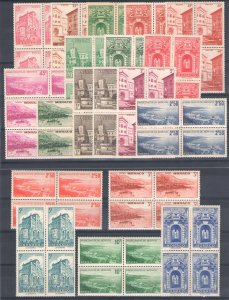 1939-41 MONACO - Different views 20 val in Splendid quatrains, n . 169/183, MNH