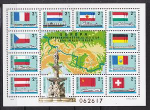 Hungary 2514 MNH 1977 Danube Waterways Souv.Sheet