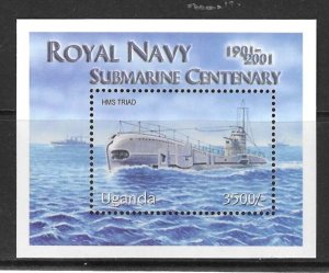 UGANDA SGMS2352 2001 ROYAL NAVY SUBMARINES  MNH