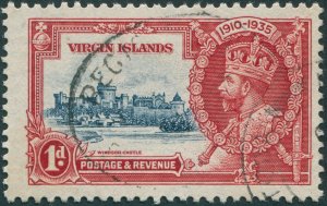 British Virgin Islands 1935 1d deep blue & scarlet Jubilee SG103 used