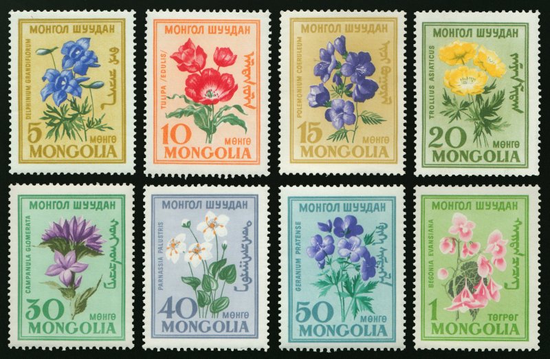 Mongolia 1960 MNH Stamps Scott 195-202 Flowers