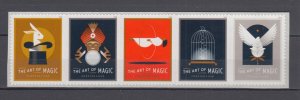 (G) USA #5301-5305 (5305a) The Art of Magic  Full Set Strip of 5 MNH