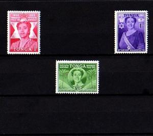 TONGA - 1953 - QUEEN SALOTE - 50th BIRTHDAY - # 91 - 93 + MINT - MNH SET!