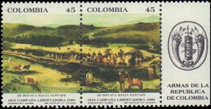Colombia #993a, Complete Set, Pair, 1989, Never Hinged