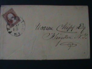 UNITED STATES-1851-SC#10 TAPE I WASHINGTON COVER-FANCY CANCEL-VF-173 YEARS OLD