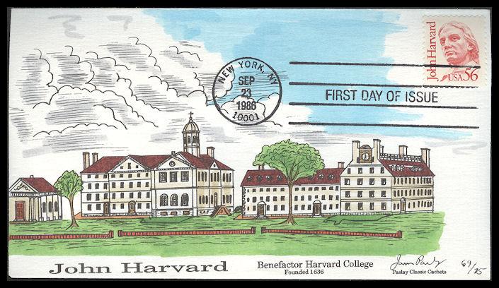 #2190 John Harvard Paslay FDC