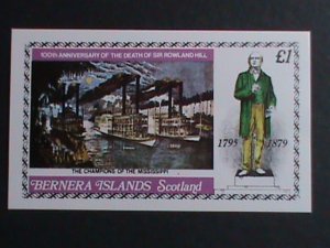 BERNERA ISLAND- SCOTLAND-CENTENARY DEATH- SIR ROLLAND HILLS-IMPERF-MNH S/S-VF