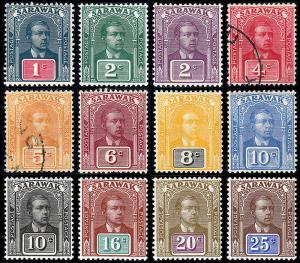 Sarawak Scott 50-52, 55, 57-59, 61-62, 65-67 (1918-23) M/U H VF, CV $57.35 B