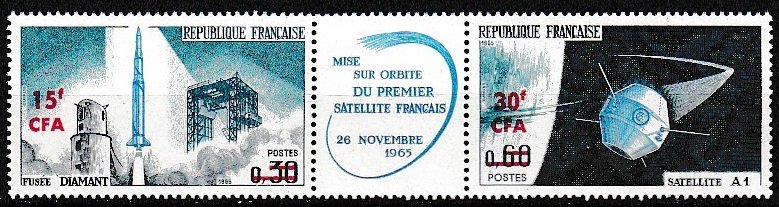 Reunion 1966 Scott 359a  France 1137,1138 Surcharged   MNH