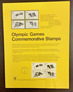 1460-62 and C85  Olympics  Souvenir Page   6 c, 8c, 11 c, 15 c   1972   1st year