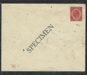 ST LUCIA  COVER (P2707B)  KGV 1 1/2D PSE   SPECIMEN   