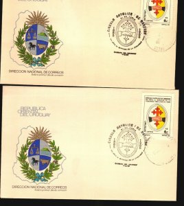 Catholic Circle of Workers health Hospital Uruguay stamp FDC & Postcard ca 1900 