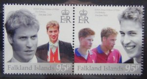 Falkland Island 2003 21st Birthday of Prince William set MNH