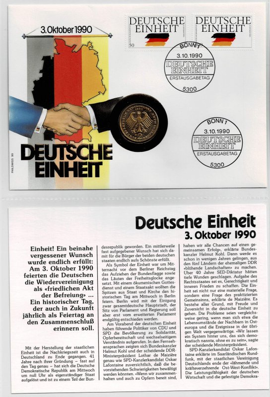 Germany 1990, German unity , coin cover