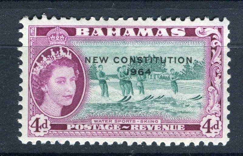 BAHAMAS; 1964 early QEII Constitution issue fine Mint hinged 4d. value