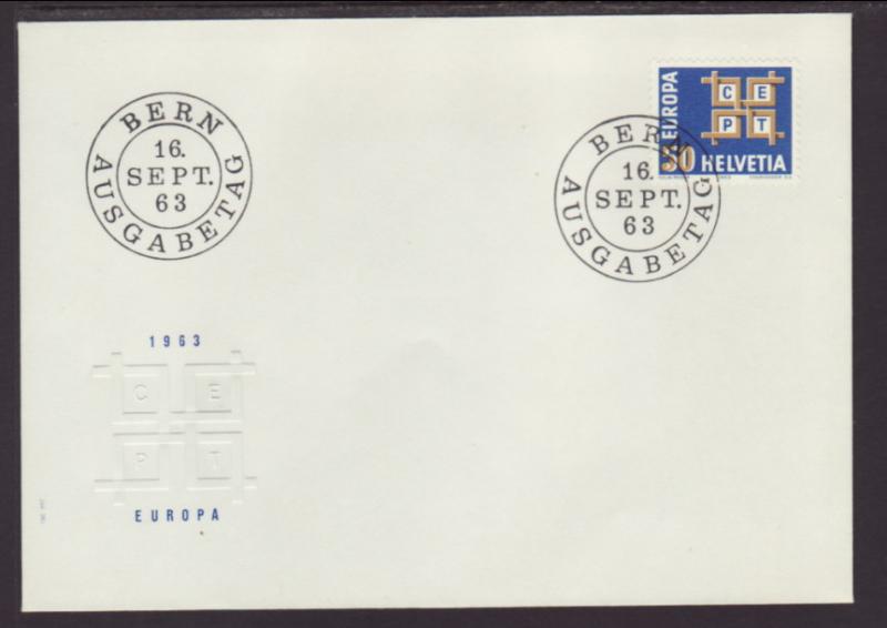 Switzerland 429 Europa 1963 U/A FDC