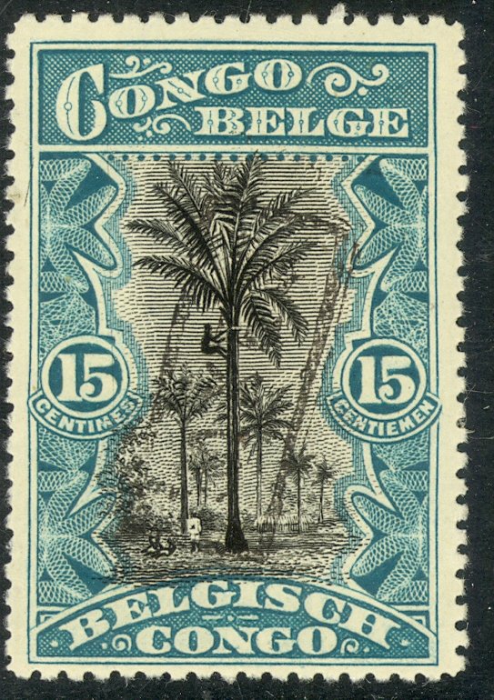BELGIAN CONGO 1915 15c Oil Palms PROVO Postage Due Sc 48var MH