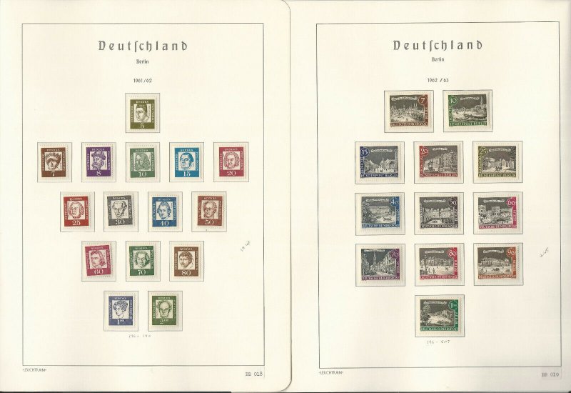 Germany Berlin Stamp Collection on 24 Hingless Lighthouse Pages, 1955-71, JFZ