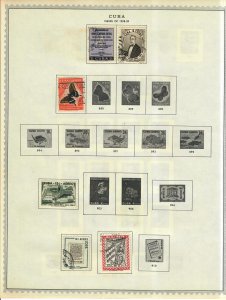 Cuba Stamp Collection On Album Pages Mixed Condition Lot