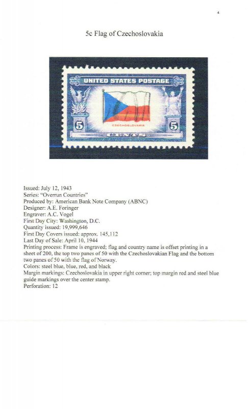 The Czechoslovakia Stamp & It's Varieties, Scott's 910, Spiral boun...