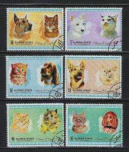 Ajman Michel 1762-1767 Cats and Dogs Set of 6 - Cancelled to Order?