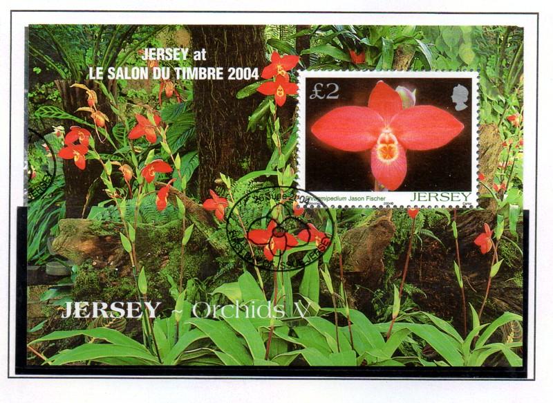 Jersey Sc 1129b 2004 £2 Orchid Le Salon stamp sheet used