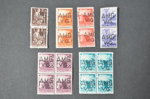 Italy Venezia AMG VG sc# 1LN14-19 MNH OG Pairs & Blocks 1947