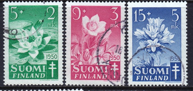 Finland 1950 Flora - Tuberculosis Fund Complete Used Set SC B101-103