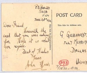 FIJI KGV VIEW-SIDE Postcard *MOUNTAINEER'S CHILDREN* Ethnic PPC 1932 Texas PJ13