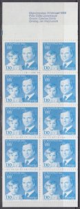 SWEDEN SC #1318a CPL MNH BOOKLET of 10, 5 SETS x 2 DIFF - SWEDISH ROYALTY