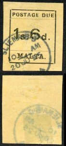 Malta SGD10 1/6 post due CDS (split at bottom middle) Cat 75 pounds