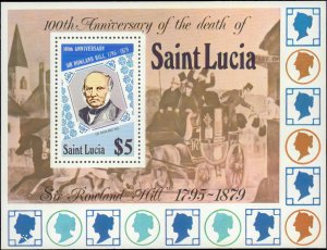 St.Lucia 1979 Sc#482 SIR ROWLAND HILL Souvenir Sheet (1) MNH