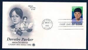 UNITED STATES FDC 29¢ Dorothy Parker 1992 Postal Society