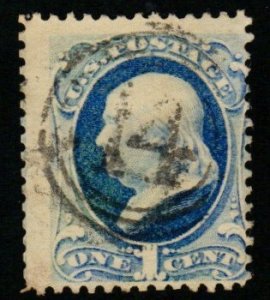 SC# 182 - (1c) - Franklin, dark ultramarine, perf 12 - USED single.