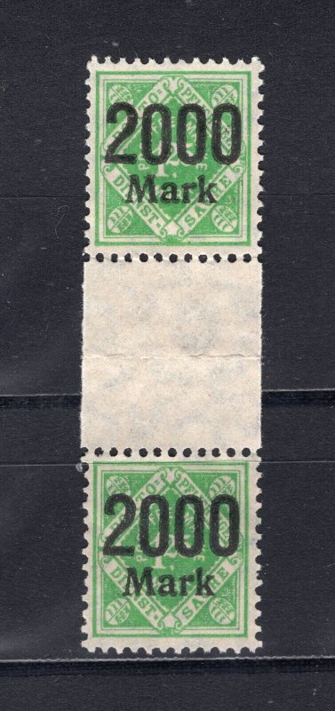 GERMANY WURTTEMBERG 1923 INFLATION OFFICIAL SCOTT 077 GUTTER PAIR MINT NO GUM
