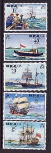 Bermuda-Sc#355-9- id9-Unused NH set-Sailing Ships-1977-