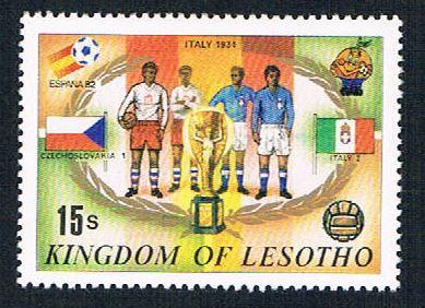 Lesotho 363b MLH Soccor Champions  1934 Italy 1982 (BP32213)