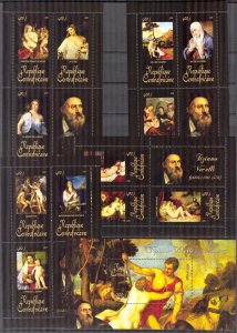 Central African Republic 2011 Art Paintings Titian 4 Sh + 13 S/S MNH 7 sc