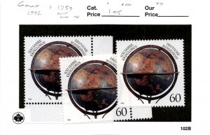 Germany, Postage Stamp, #1759 (3 Ea) Mint NH, 1992 Globe, Map (AE)