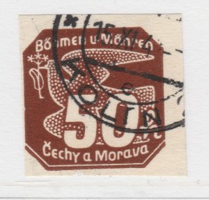 Czechoslovakia Ger. 1939 BOHEMIA AND MORAVIA 50h Used A25P41F19240 Protectorate-