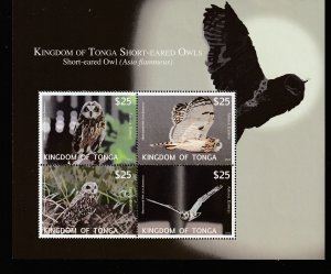 Tonga the 2012 Owl mini sheet UHM