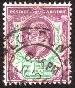 1902, Great Britain, 1 1/2p, Used, Sc 129, Sg 221